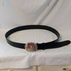 Montreal Canadiens Genuine Engraved Full Grain Leather Belt & Buckle